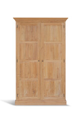 teak wood wardrobe on a white background