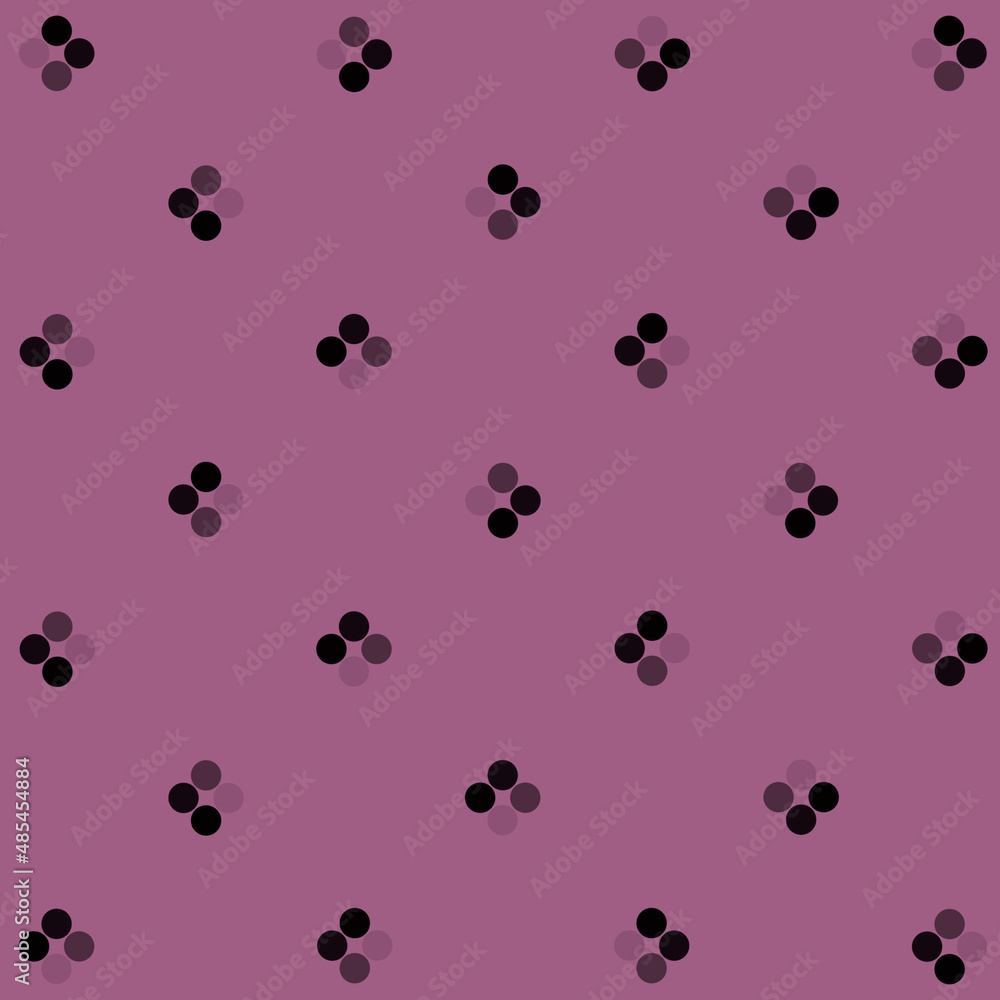 Poster pattern of black geometric shapes in retro, memphis 80s 90s style. point groups on pink background. 