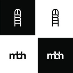 mbh letter original monogram logo design set