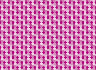 六角形の連続するシームレス背景バックグラウンド　ハニカム　ヘキサゴン蜂の巣柄グラフィック素材、ピンク系