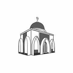 illustration vector grpahic of mosque.good for worship place,eid ramadan icon,etc.