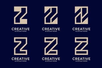 Collection abstract letter z logo design template. - obrazy, fototapety, plakaty