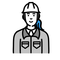 笑顔の現場作業員の女性
