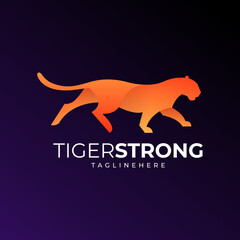 Tiger strong colorful logo concept