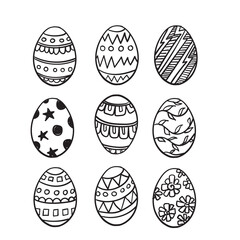 hand drawn doodle easter egg collection illustration icon isolated