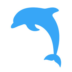 Vector Dolphin on White Background