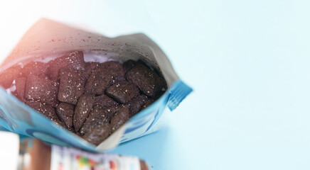 chocolate serials food in mornig in package