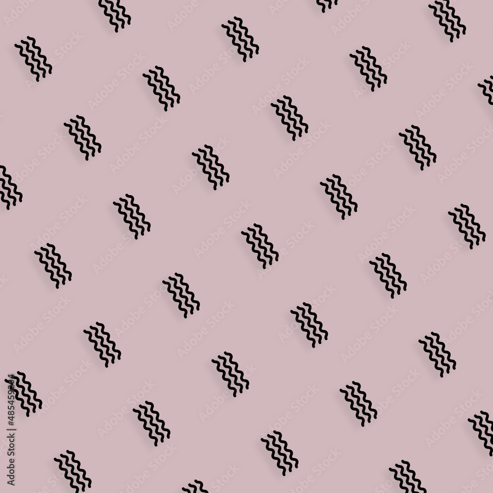 Poster pattern of black geometric shapes in retro, memphis 80s 90s style. zigzag elements. vintage abstract