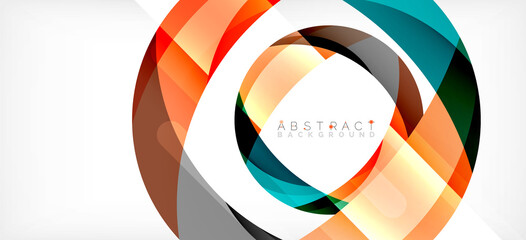 Obraz premium Geometric abstract background. Circle created with overlapping color shapes. Vector Illustration For Wallpaper, Banner, Background, Landing Page