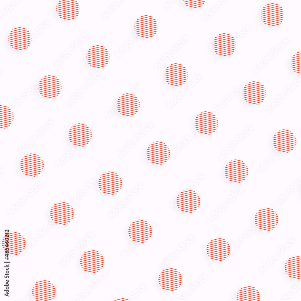 Poster pattern of orange geometric shapes in retro, memphis 80s 90s style. circles shapes of lines on white