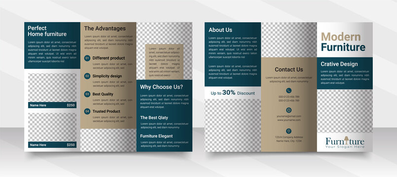 Interior Furniture Company Trifold Brochure Layout 