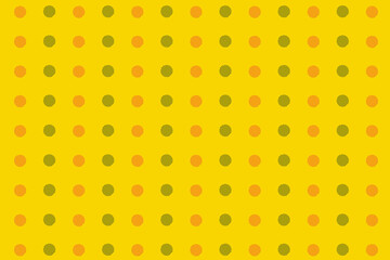 Pattern of pink and black geometric shapes in retro, memphis 80s 90s style. Circles shapes on yellow background. Vintage abstract background