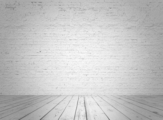 Fototapeta premium gray interior with brick wall