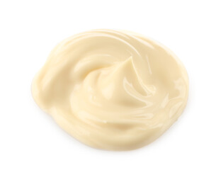 Tasty mayonnaise isolated on white. Yummy sauce