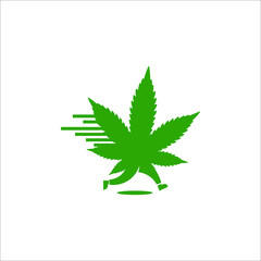 cannabis leaf vector illustration icon ,delivery, logo vecktor