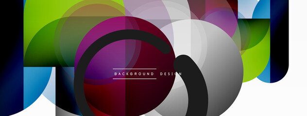 Fototapeta premium Round triangle shapes lines and circles. Geometric vector illustration for wallpaper banner background or landing page