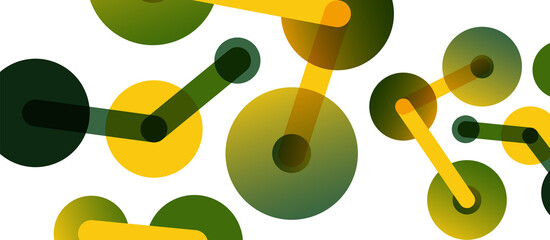 Abstract background. Round dots connected by lines. Trendy techno business template for wallpaper, banner, background or landing