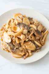 Stir fried mixed mushroom with oyster sauce