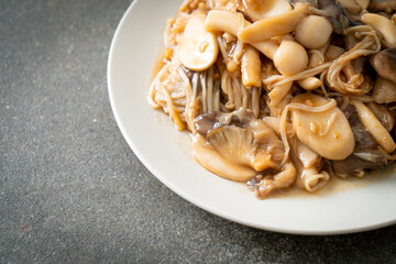 Stir fried mixed mushroom with oyster sauce