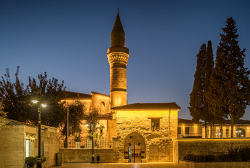 Historic Sih Kasteli mosque at twilight in Gaziantep, Turkey