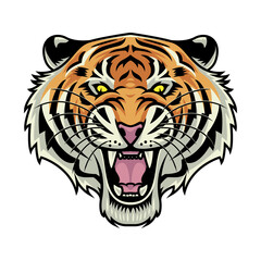 Tiger roar vector illustration premium vector