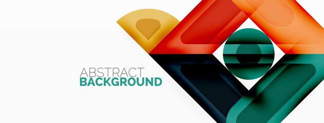 Creative geometric wallpaper. Minimal abstract background. Circles lines squares composition vector illustration for wallpaper banner background or landing page