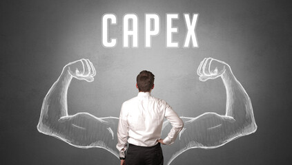 Rear view of a businessman, powerfull business concept