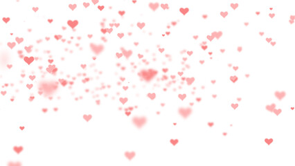 Fototapeta na wymiar Moving Flying Red Hearts for Valentine's Day