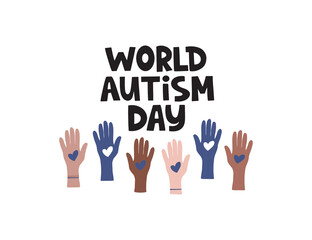 Autism Awareness Day vector illustration. Hand drawn autistic support lettering quote on white background. Mental disorder, psychology disease typography. Template for t shirt print.