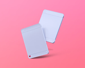 3d illustration blank frame social media post