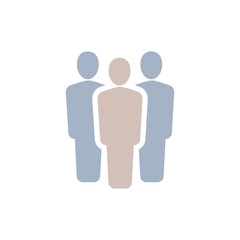 Three people icon,Vector silhouette illustration