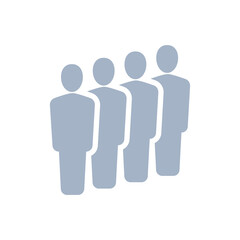Four people icon,Vector silhouette illustration