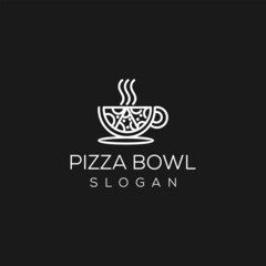 Pitzza logo and coffee cup logo template design