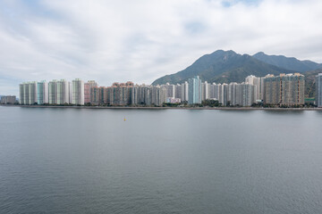 Residents building in Ma On Shan, Hong Kong 4 Feb 2022
