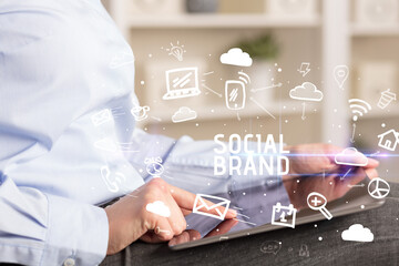 Close-up Of A Person Using Social Networking