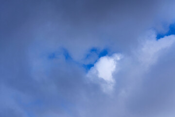 Cumulus clouds on blue sky, background of white clouds on the sky - 485471244
