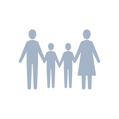 Family icon, Parents and children icon, Vector silhouette illustration