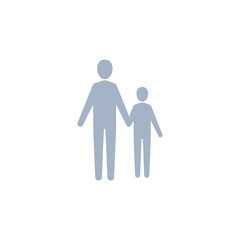 Family icon, Father and children icon, Vector silhouette illustration
