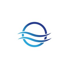 water wave logo design template