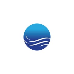 water wave logo design template