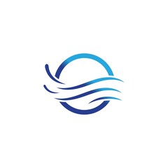 water wave logo design template