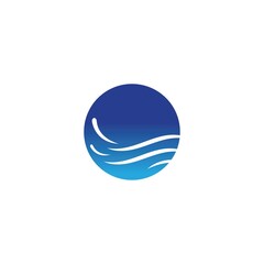 water wave logo design template
