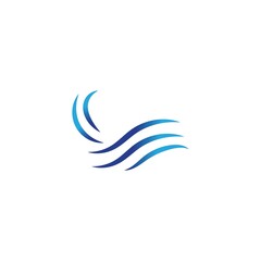 water wave logo design template