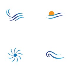 water wave logo design template