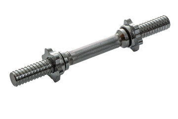 Fototapeta premium metal neck for dumbbells in disassembled form on a white isolated background