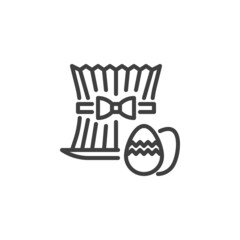 Novruz holiday Semeni and eggs line icon