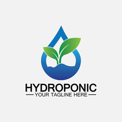 Obraz premium Hydroponic logo vector icon illustration design