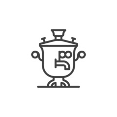 Samovar tea line icon