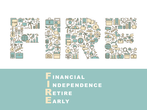 FIRE　デザイン文字　Financial Independence Retire Early