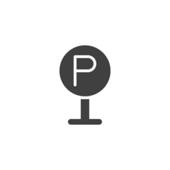 Parking road sign vector icon